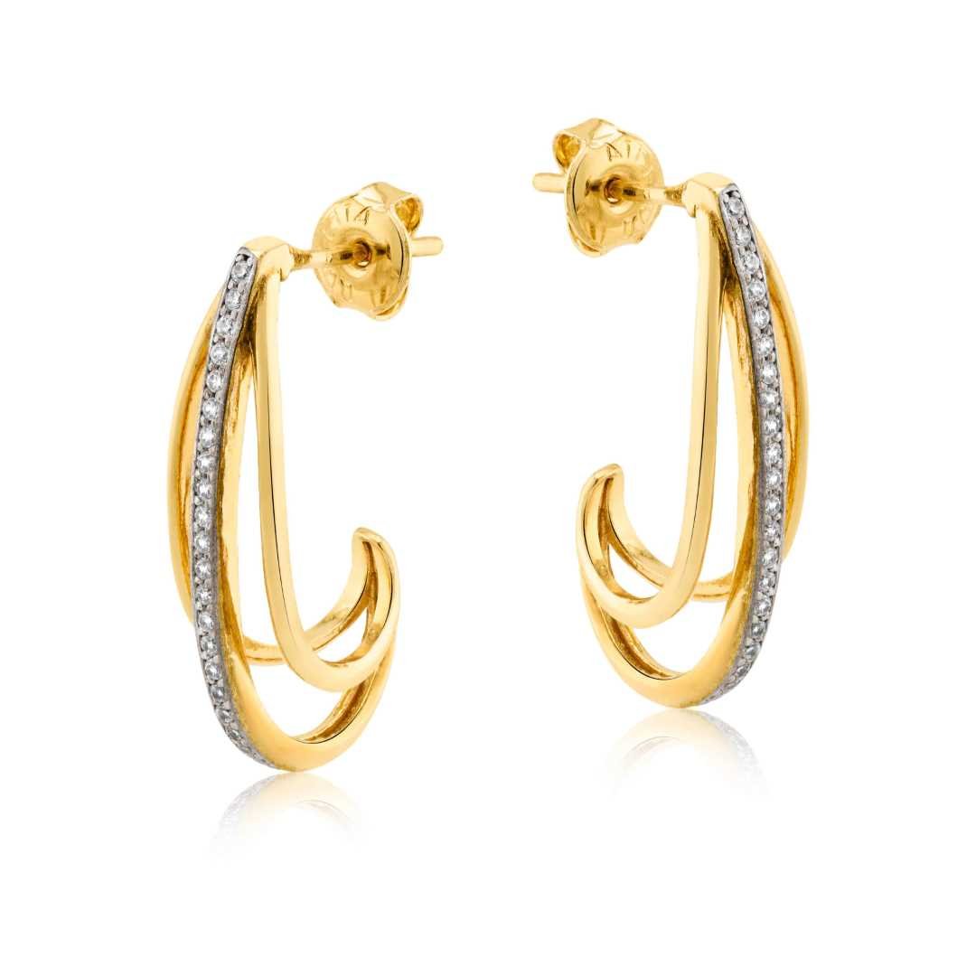 BRINCO FOLH OURO ZIRCÔNIA